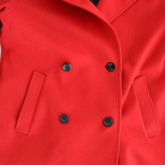 Vintage International Scene Red 100% Wool Maxi Double  Breasted Winter Coat 9/10 - Picture 10 of 16